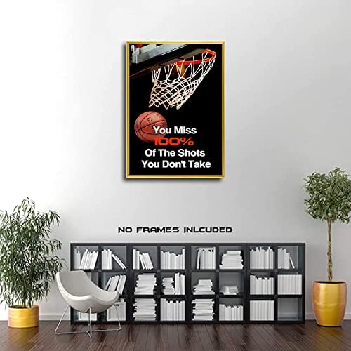 Баскетболен Плакат с вдъхновяващ цитат На стената, вие Сте лв хвърляния, които не го правиш, Мотивационен Спортен Плакат с цитат на Платно, монтиран на стената Плак?