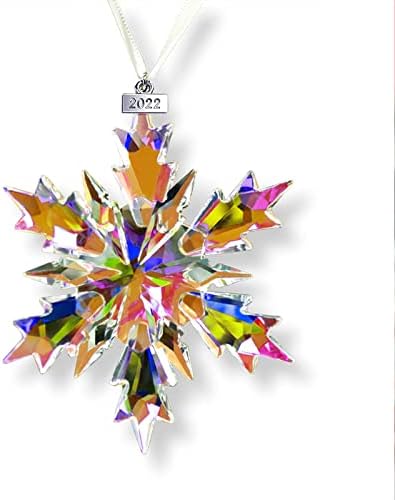 Коледни Декорации, изработени от Кристал във формата на Снежинки, Krisidiva 2022, Годишна Лимитированная серия от Празнични украси (14 прозрачни)