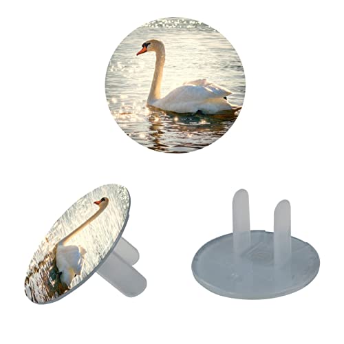 Капачки за контакти Swan on The Lake, 12 бр. - Защитни капачки за контакти, за деца – Здрави и устойчиви – Лесно да защитават вашите