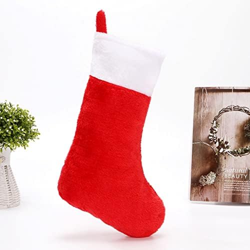 LKQBBSZ Коледни Чорапи, Плюшени Манто Висящи Кадифени Чорапи за Коледната Украса Семеен Празник Коледа Вечерни Аксесоари