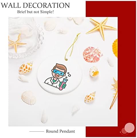 Коледен Орнамент Aihesui 2021, Керамични Кръгли Орнаменти с Двустранно принтом на Коледа, Забавни Идеи за Подаръци за спомен, Коледна