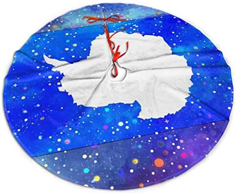 LVeShop Флаг на Антарктида Звезден Флаг Пола за Коледно Луксозна Кръгла Подложка За вътрешна и Външна Употреба Селски Празнични Украси Коледна Елха（30/36/48 Три размера?
