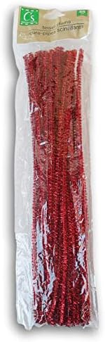 Празнични Коледни Декоративни стъбла от мишуры - 45 бр. (с дължина 12 инча) (червен)