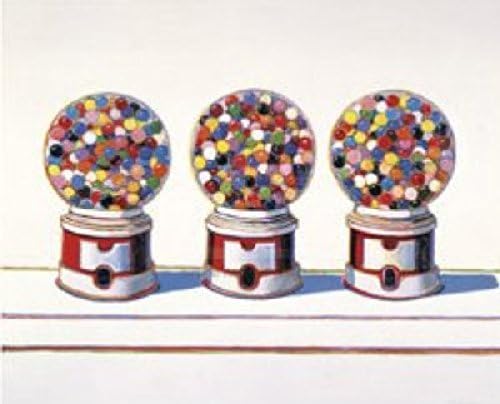 Три машини, 1963, Уейн Тибо, Дъвка Дъвките Candy Kid, Детски плакат, на Общия размер на 11x14, размер на изображението 8.25x10x