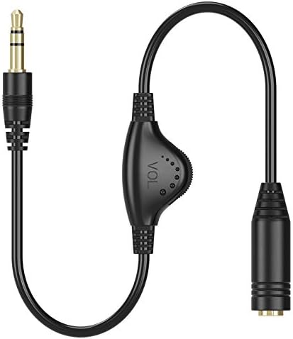 Удлинительные Кабели за слушалки PChero 3,5 мм, 2 елемента Удължител стереозвука 3,5 мм мъж към Жена с Регулатор на силата на звука