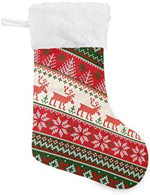 Коледни Чорапи ALAZA, Класически Персонални Декорации за Отглеждане в Голям размер за Семейни Тържества, декорация за Партита, 1