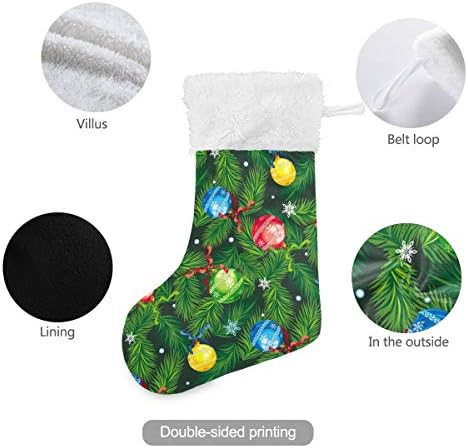 Коледни Чорапи ALAZA, Украса за Коледната Елха, Класически Персонализирани Големи Чулочные Украса за Семейни Тържества, декорация