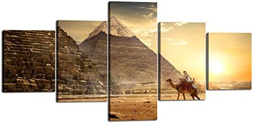 Пирамида Стенен Декор Хол Големия Египетски Платно на Стенно Изкуство, Древни Египетски Пирамида на Слънцето HD Щампи Модерен Плакат на Път на Коприната за Хол Спал