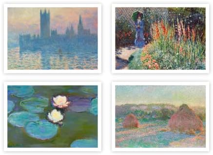 Ink Inc. Картини на Моне Художници-импресионисти | Декор на стените на музея | Водни Лилии Слънчогледи Океан | Комплект от 9 картини