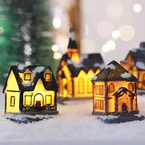 Коледен Нажежен Дом, Статуята на Коледните Снежната Къща, Лампа за Украса на дома маса, Вечерни Аксесоари за осветление, Коледна