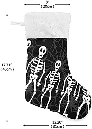 Коледни Чорапи ALAZA, Класически Персонализирани Чорапи с виртуален скелет на Хелоуин, Големи Бижута за Семейни Тържества, декорация