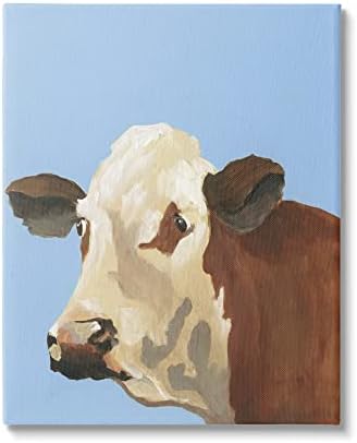 Stupell Industries Син Портрет на Кравите във фермата, Стенно изкуство, Дизайн Реджины Мур