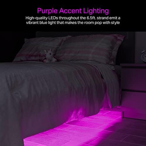 Led лента By Night Lights, Розова светлина, 6,5 фута, Гъвкава лампа се захранва от USB, Led лента, 69963