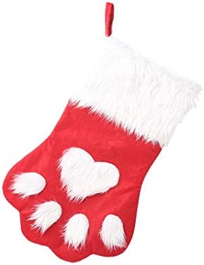 Украса за домашни любимци Подарък Окачени Сиви Чорапи Червена Чанта Детска Коледна Коледен Начало Декор Украса За Рожден Ден