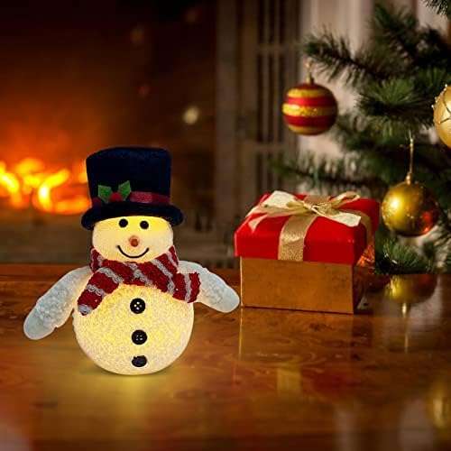 Коледен Нажежен Снежен Човек Куклени Украса, Снежен Човек Светещи Led Празнична Светлина На Зимния Празничен Вечерен Начало Декор Кристалната Завеса