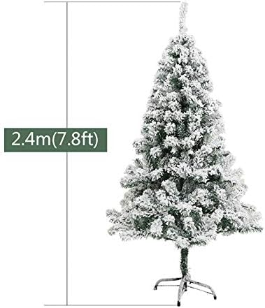 ZPEE 7,8 метра Коледна украса От стекающегося сняг Материал PVC Коледна елха, Изкуствена, с метална стойка Лесно се монтира Голо Дърво Е Пожароустойчива бор-g 2,4 м (7,8 метр