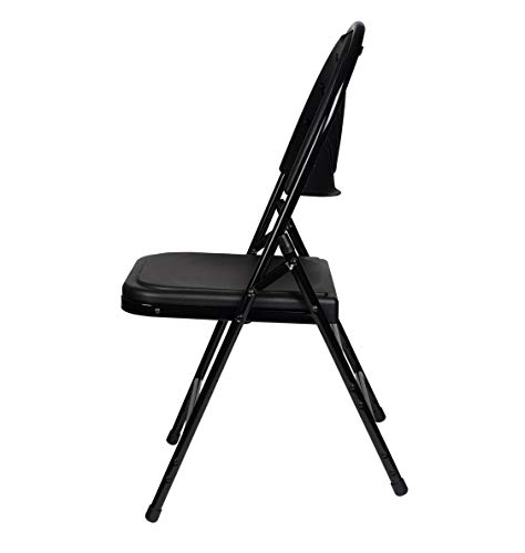 Разтегателен фотьойл OEF Furnitures от ултра силна пластмаса с веерной облегалка и тройна стена, черно