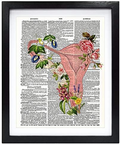Сузи Артс 8X10 Без Рамка Цвете Матката Женски Подарък Феминистское Изкуство Анатомический Подарък За Бременност нов дизайн Ретро