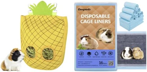 Geegoods 16 опаковки за еднократна употреба плочки за клетки за морски свинчета и хранилки за сено за морски свинчета