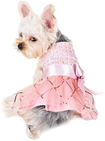Рокля за кучета за малки Кученца, Есенно-Зимния Сватбена рокля за кучета, Топло Облекло за Кутрета, Облекло, Сладка розова пола