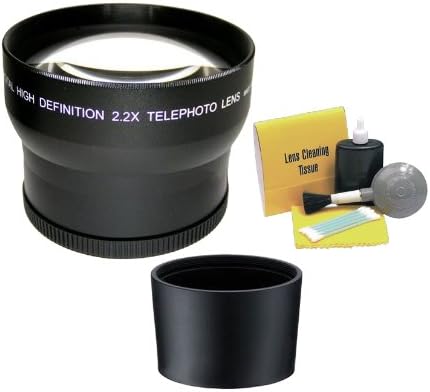 Супертелеобъектив Canon Powershot A570IS 2.2 X с висока разделителна способност (включва необходимия адаптер за обектив и пръстен) + комплект за почистване Nwv Direct от 5 теми