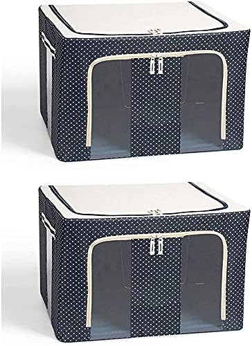 ZyHMW Големи Сгъваеми Чанти за съхранение на дрехи и 2 бр., 66 л, Кутии за съхранение на дрехи, Организаторите за кабинет от плътна