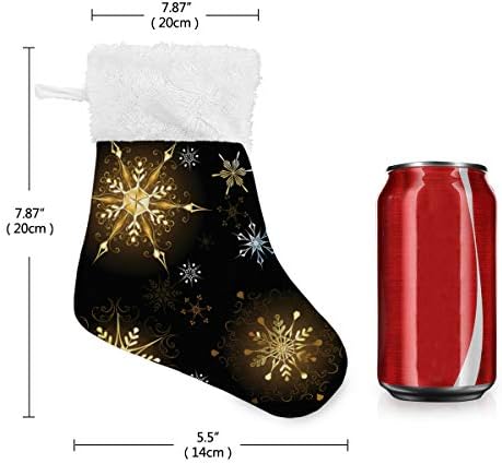 Коледни Чорапи ALAZA, Златни Снежинки, Класически Персонализирани Малки Декорации за Отглеждане за Семейни празници, Определени декор за парти 4,7,87