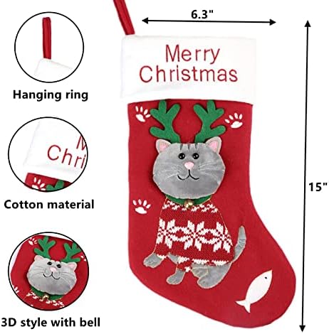 EPHVODI 2 елемента Коледен за Отглеждане на Котки, 2 елемента Черно-Червено Решетеста Коледен Отглеждане