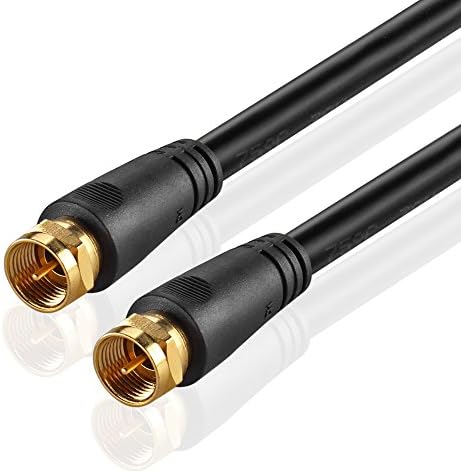 Коаксиален кабел TNP RG6 с конектор тип F - 1,5 Фута Коаксиален кабел за телевизия, Високоскоростен Интернет, Удължител за сателитен