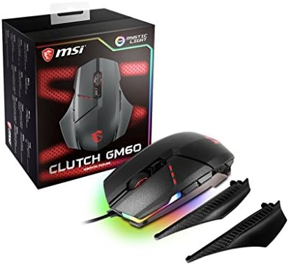 Детска кабелна/безжична оптична мишка на MSI Gaming с регулируема резолюция от USB RGB (детска мишката Clutch GM70), черна, с осветление