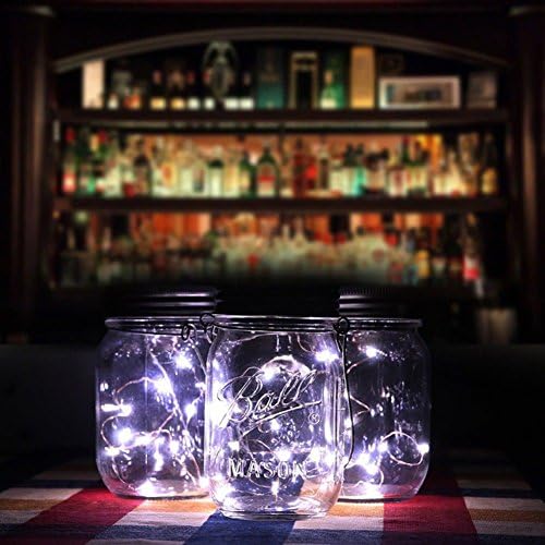 LoveQmall LED САМ Mason Jar Cover Светлини Ред, Цветни Слънчеви Приказни Светлини, Украса за парти на Открито, Нощна лампа (Не включва банки)