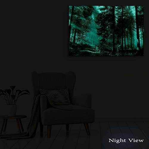 Стенно изкуство върху платно Startonight - Пейзаж от пътят в гората, Природен пейзаж за Всекидневната, Картината в рамка 32 x 48