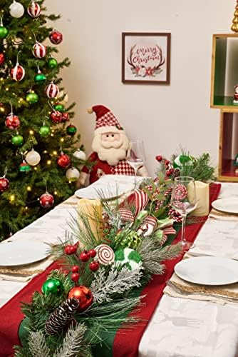 Коледен Венец Венец Цена на Комплект (2 бр)|30 инча Прекрасен Елф Червен Зелен Бял Коледен Венец, 9 фута Коледна Гирлянда за работа