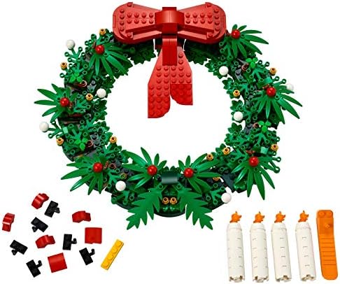 Легендарният Коледен венец 2 в 1 от конструктор LEGO с Голям Червен нос и надпис Advent 40426