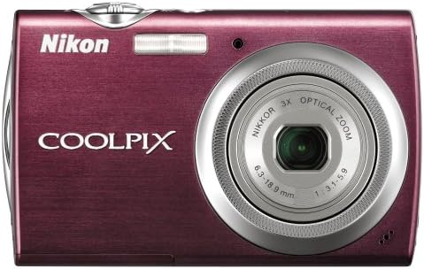10-Мегапикселов дигитален фотоапарат Nikon Coolpix S230, с 3-кратно оптично увеличение и 3-инчов сензорен LCD-дисплей (лъскав червен)