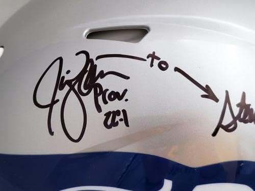 Стив Ларджент и Джим Цорн с автограф Seattle Seahawks Silver Throwback (1983-2001) пълен размер способи за Автентичен каска MCS