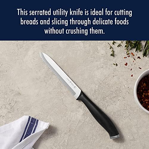 Универсален нож за домати HENCKELS Silvercap с 5-инчов Зазубренным нож, Остър като бръснач, немска разработка на базата на повече от 100-годишна умения