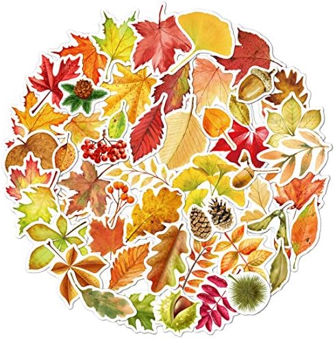 55 бр Есенни Етикети на Деня на Благодарността с Фин Есенното Кленов Лист на Едро за Scrapbooking, Стенен Детски Изделия, Пликове,