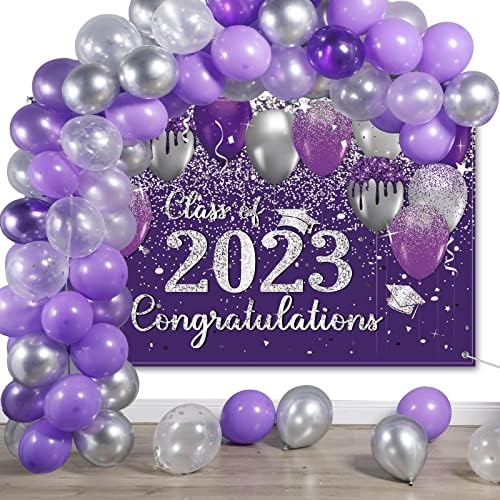 Декоративен фон за бала клас 2023 година, Блестящ фон за снимки на дипломирането, Латексный балон, Поздравительный фон за Бала,