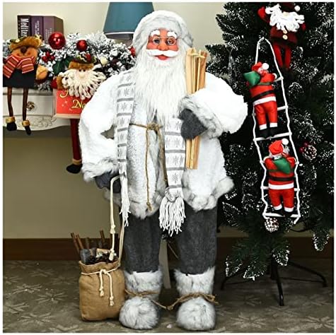 Коледна Украса PIFUDE, Кукла на Дядо Коледа, 90 см, Коледна Декорация за дома, Детски Коледни Играчки, Подаръци вечерни аксесоари (Цвят: 90 см бял)