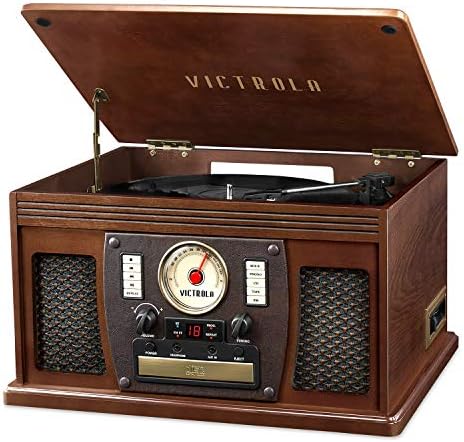 Записваем плеър 7-в-1 Sherwood Bluetooth от Victrola с 3-Бързо повратна бюро, CD плейър, кассетным плеър и FM радио