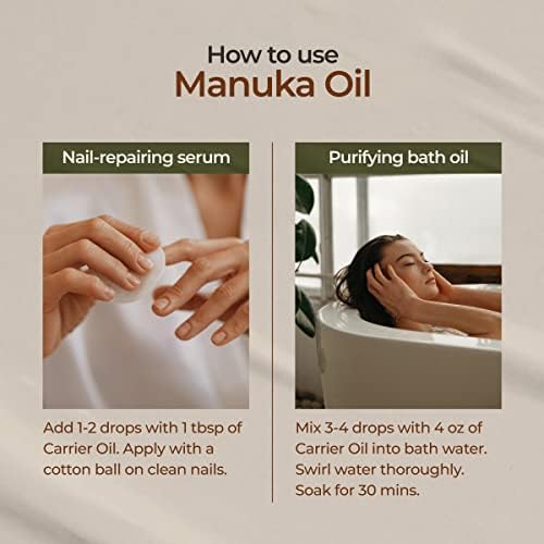 Gya Labs Чисто масло от Манука за кожа - Етерични масла за Терапевтични клас за кожата - Неразбавленное Етерично масло от Манука за ноктите, кожата и лицето (0,34 течни унц