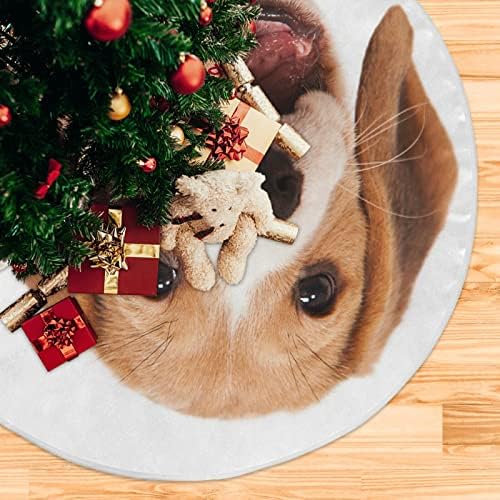 Декорация на Поли във формата на Коледно ALAZA, Украса Малка Мини-Поли във формата на коледно дърво 35,4 Инча с Кученце Бигля за Коледно парти, Украси за Дома