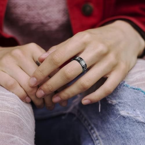 Дамски Модни Пръстени Прост Пръстен От Титанов Стомана, Женски пръстен, Мультяшное Сладко Бижу Пръстен (BK1, 7)