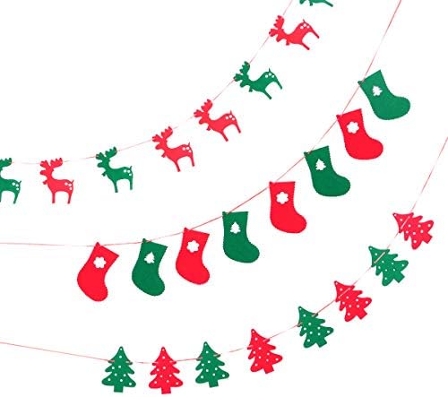 GALPADA Коледни Чорапи-3 бр Рожден Ден на Коледно Парти Cartoony Банер Креативен Цветен Окачен Украшение