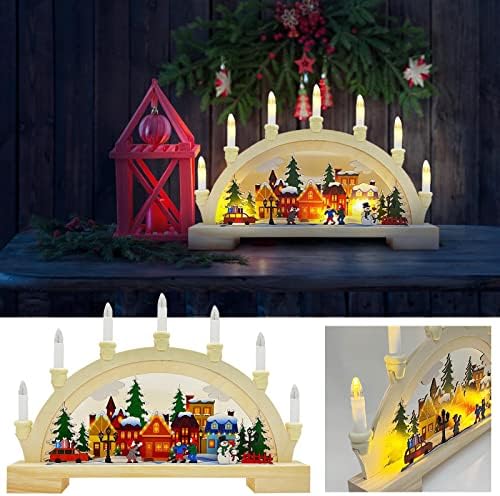 Uklsqma Дървени Коледни led осветителни тела, Декорация за Коледната сцена Полукръгли Креативна Декорация на Празнична атмосфера