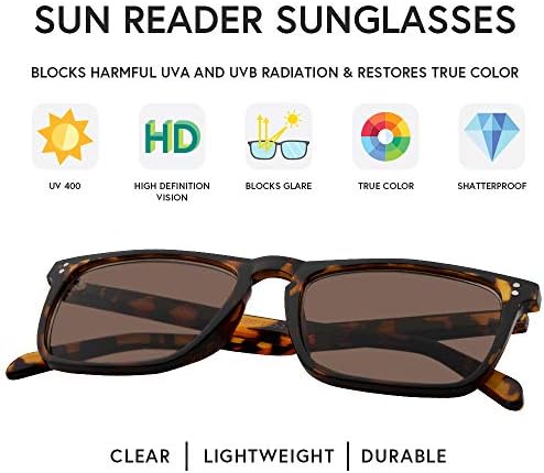 Слънчеви очила VITENZI с Ридерами за мъже и Жени, Затъмнени Очила за четене с Пълни Ридерами - Trento