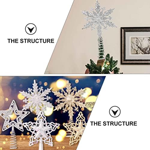Коледна Украса под формата на Снежинки на дървото: Блестящо Бижу във формата на Звезда на Върха на Коледната Елха за Коледните занаятчийски