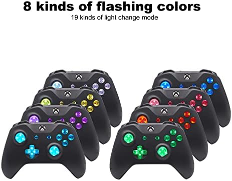 Hilitand Разноцветни пръчици с подсветка D pad ABXY Start Back 8 Цвята 19 Режима на Led Бутон Led Комплект за контролера на Xbox