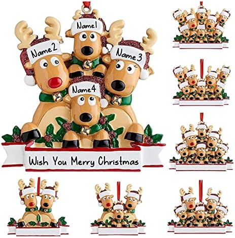 Коледна украса PIFUDE Семейство Елени Украса на Коледната Елха Коледна Коледна Окачване Семейно бижу Лосове Подарък (Цвят: 6 гола елен)